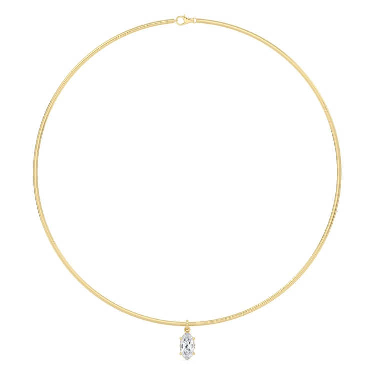 2.00ct Oval Lab Diamond Necklace - Y jewellery-only view 1