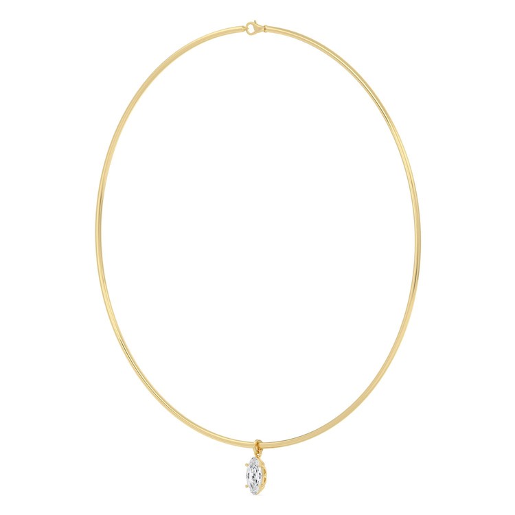 2.00ct Oval Lab Diamond Necklace - Y jewellery-only view 2