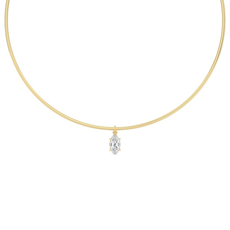 2.00ct Oval Lab Diamond Necklace - Y jewellery-only view 3