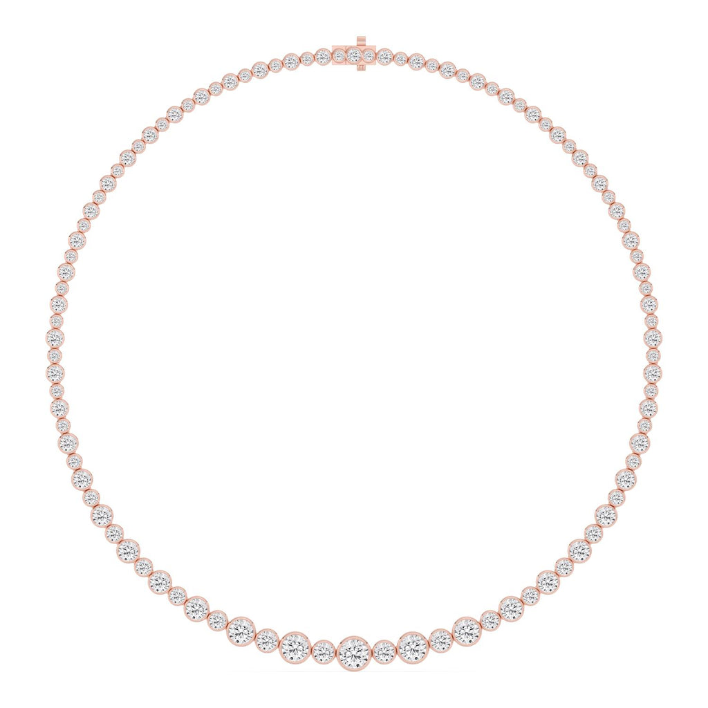 17.50ct Lab Diamond Tennis Necklace in 9ct Gold - rose gold product image 1
