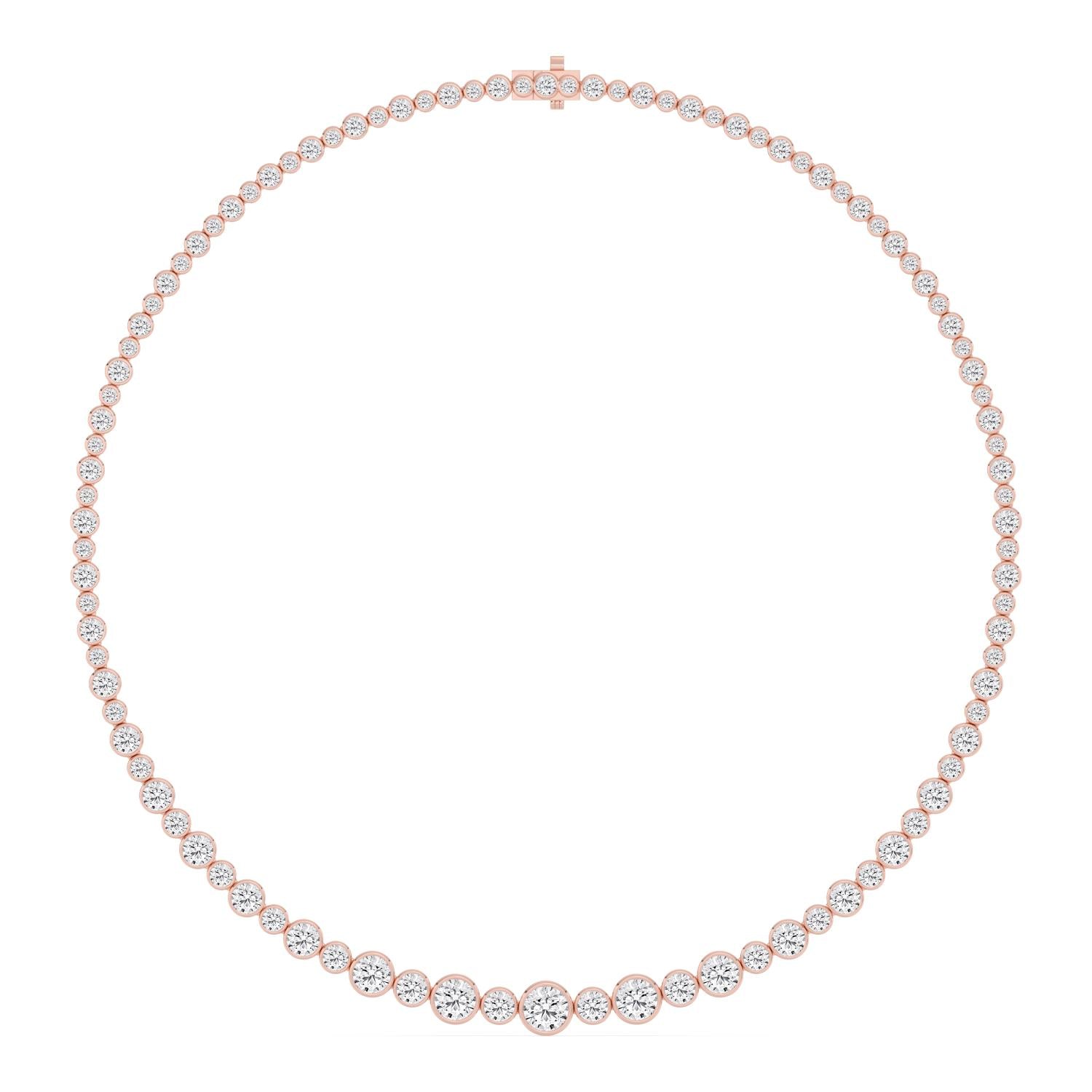 17.50ct Lab Diamond Tennis Necklace in 9ct Gold - rose gold product image 1