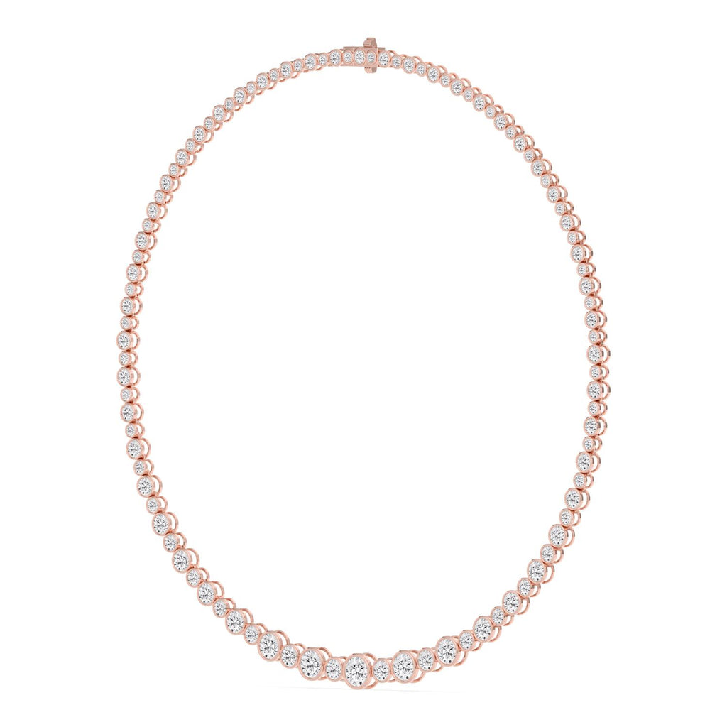 17.50ct Lab Diamond Tennis Necklace in 9ct Gold - rose gold product image 3
