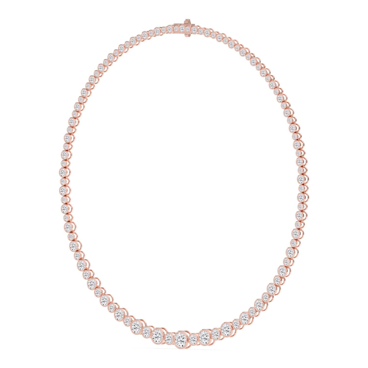 17.50ct Lab Diamond Tennis Necklace in 9ct Gold - rose gold product image 3