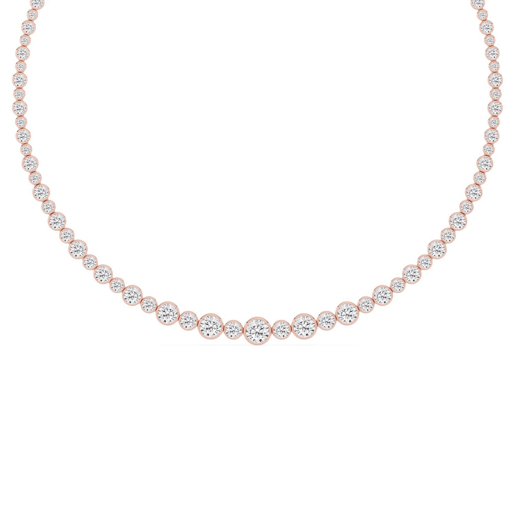 17.50ct Lab Diamond Tennis Necklace in 9ct Gold - rose gold product image 4