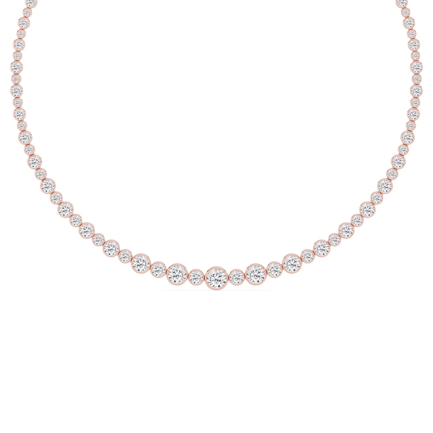17.50ct Lab Diamond Tennis Necklace in 9ct Gold - rose gold product image 4