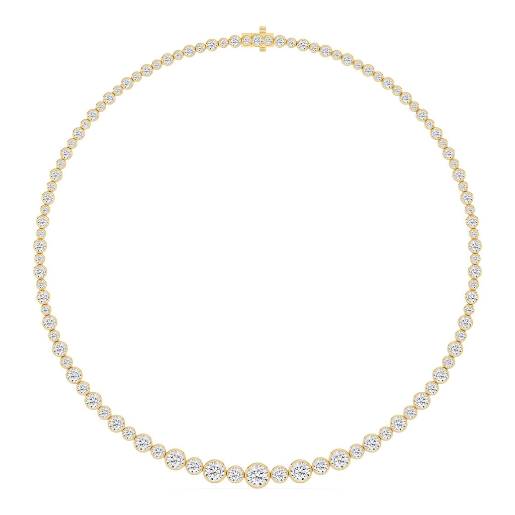 17.50ct Lab Diamond Tennis Necklace in 9ct Yellow Gold - image 1