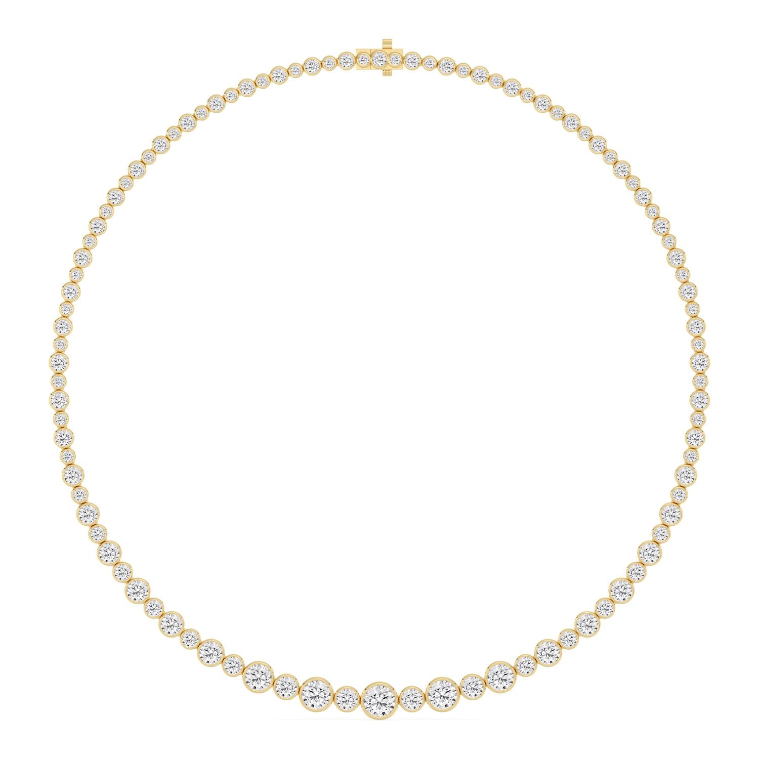 17.50ct Lab Diamond Tennis Necklace in 9ct Yellow Gold - image 1