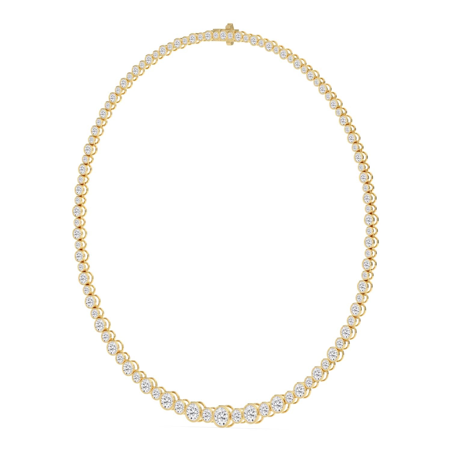 17.50ct Lab Diamond Tennis Necklace in 9ct Gold - yellow gold product image 3