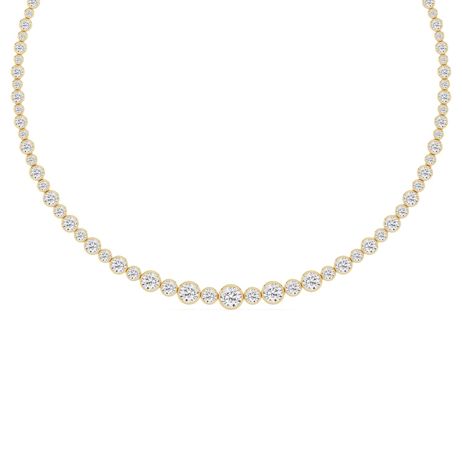 17.50ct Lab Diamond Tennis Necklace in 9ct Gold - yellow gold product image 4