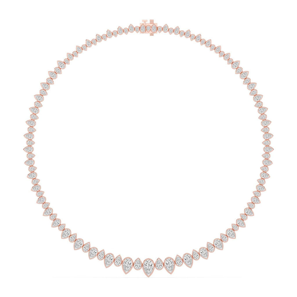 19.26ct Lab Diamond Tennis Necklace in 9ct Gold - rose gold product image 1
