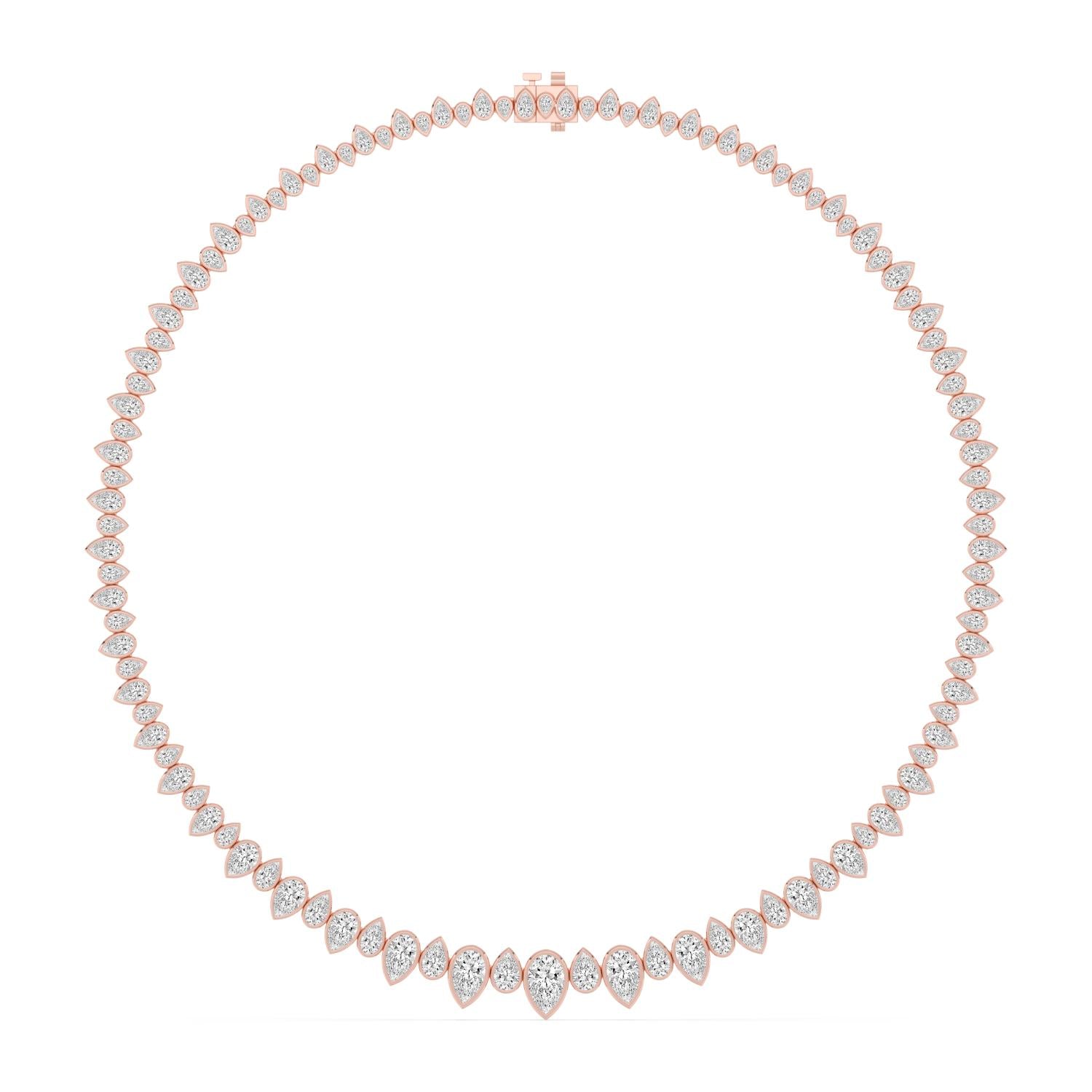 19.26ct Lab Diamond Tennis Necklace in 9ct Gold - rose gold product image 1
