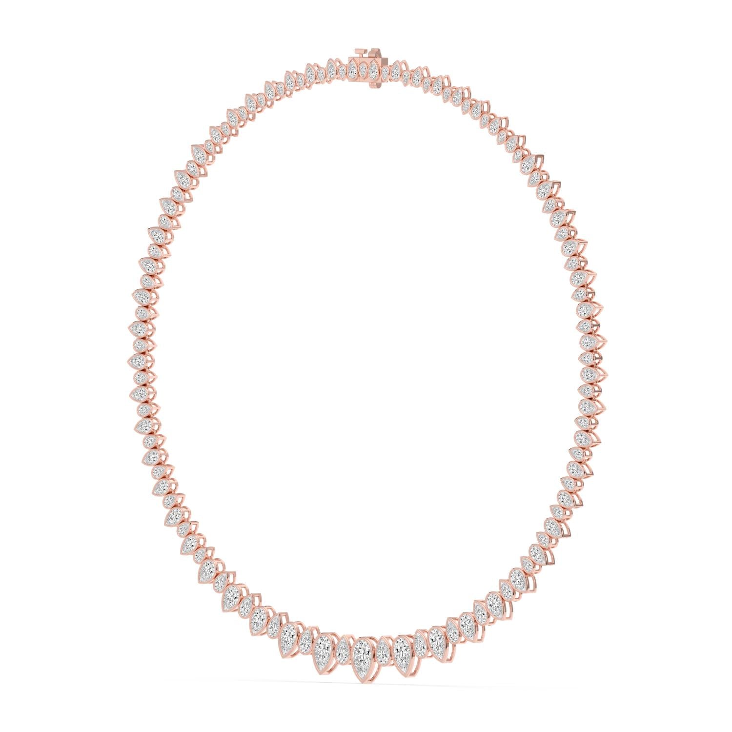 19.26ct Lab Diamond Tennis Necklace in 9ct Gold - rose gold product image 3