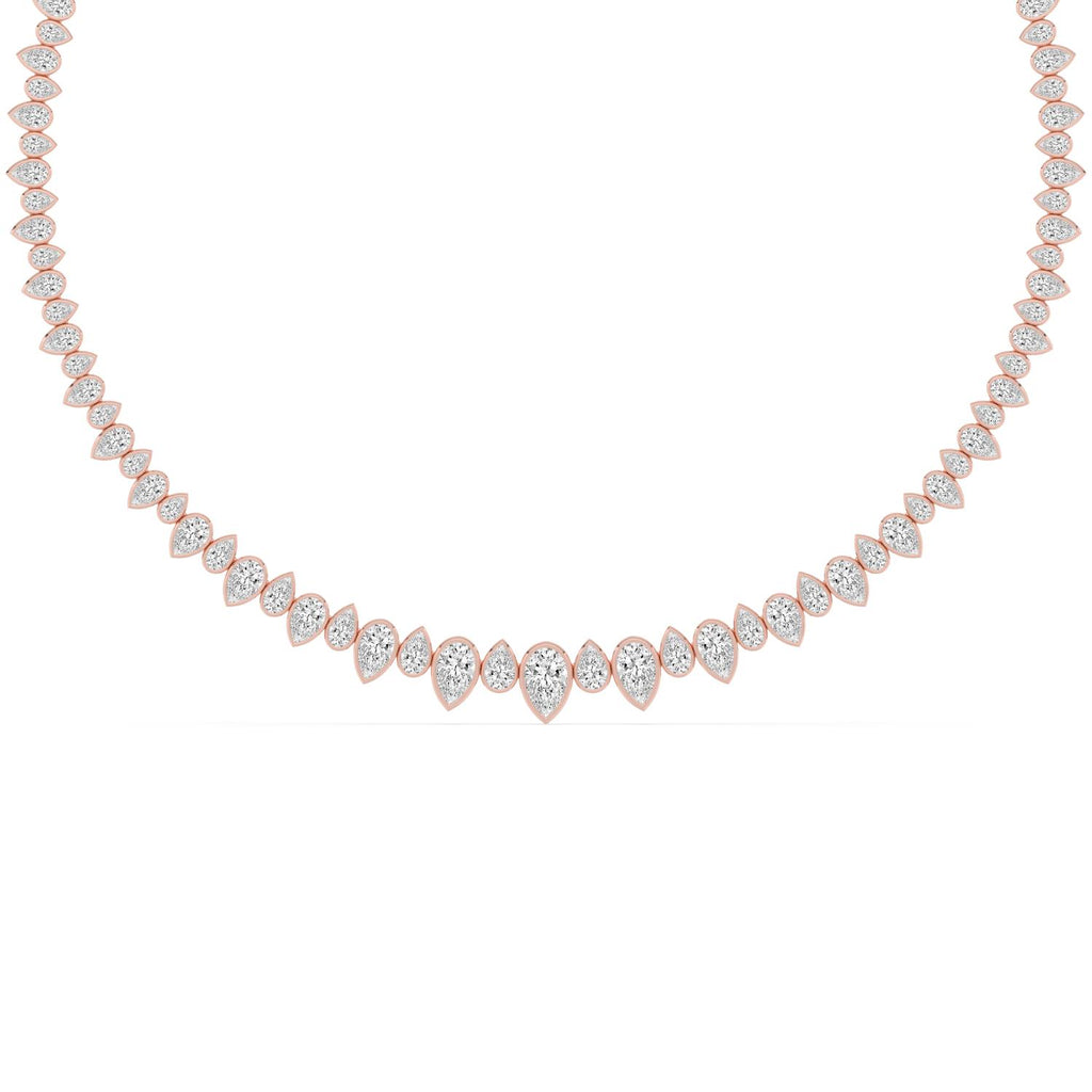 19.26ct Lab Diamond Tennis Necklace in 9ct Gold - rose gold product image 4