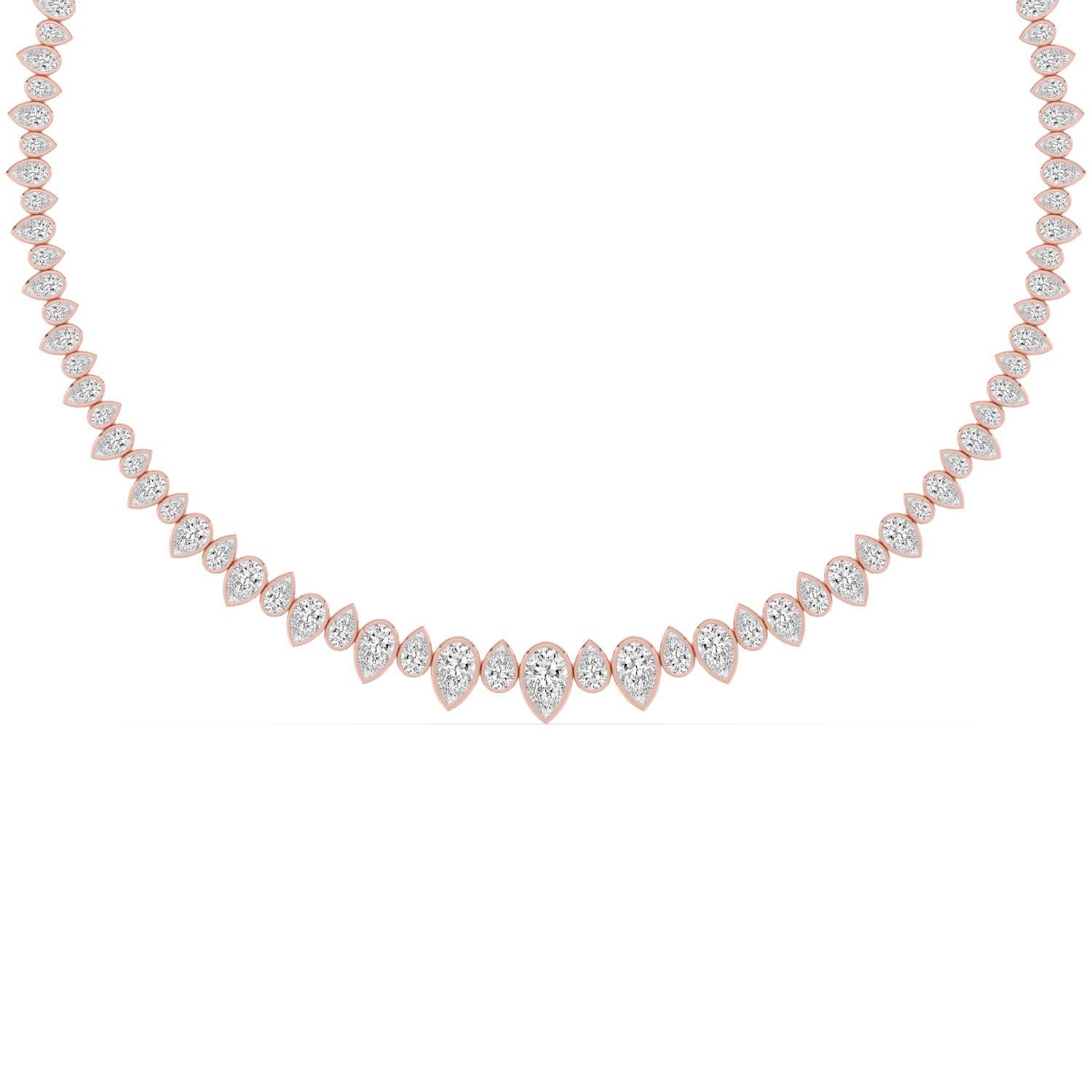 19.26ct Lab Diamond Tennis Necklace in 9ct Gold - rose gold product image 4