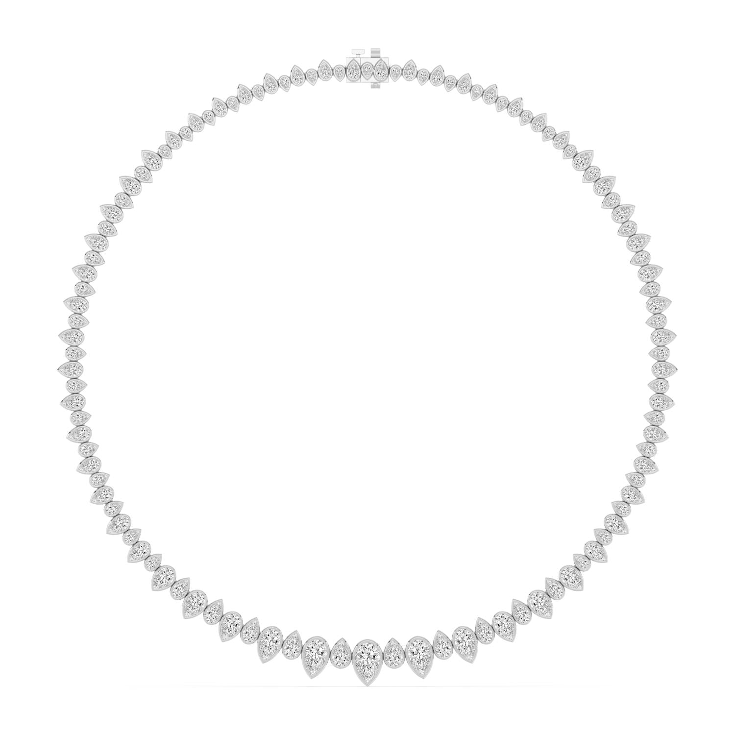 19.26ct Lab Diamond Tennis Necklace in 9ct Gold - white gold product image 1