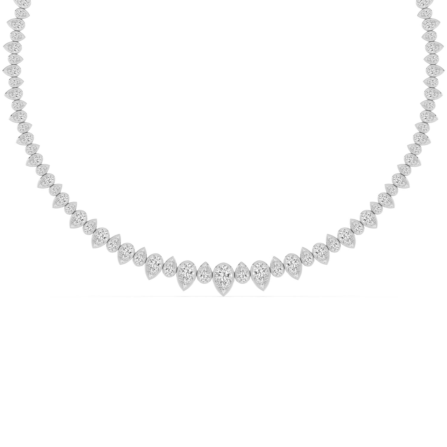 19.26ct Lab Diamond Tennis Necklace in 9ct Gold - white gold product image 4