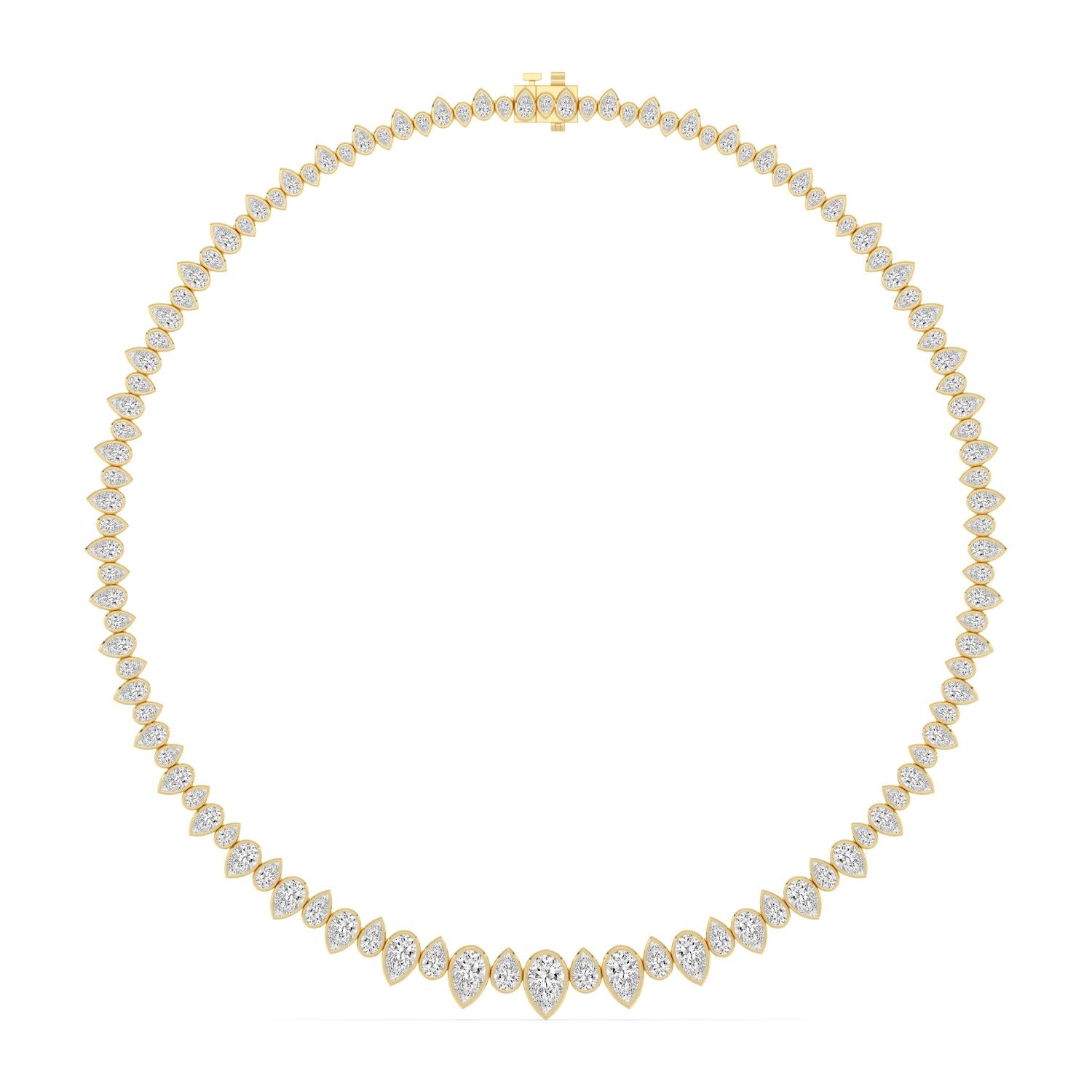 19.26ct Lab Diamond Tennis Necklace in 9ct Yellow Gold - image 1