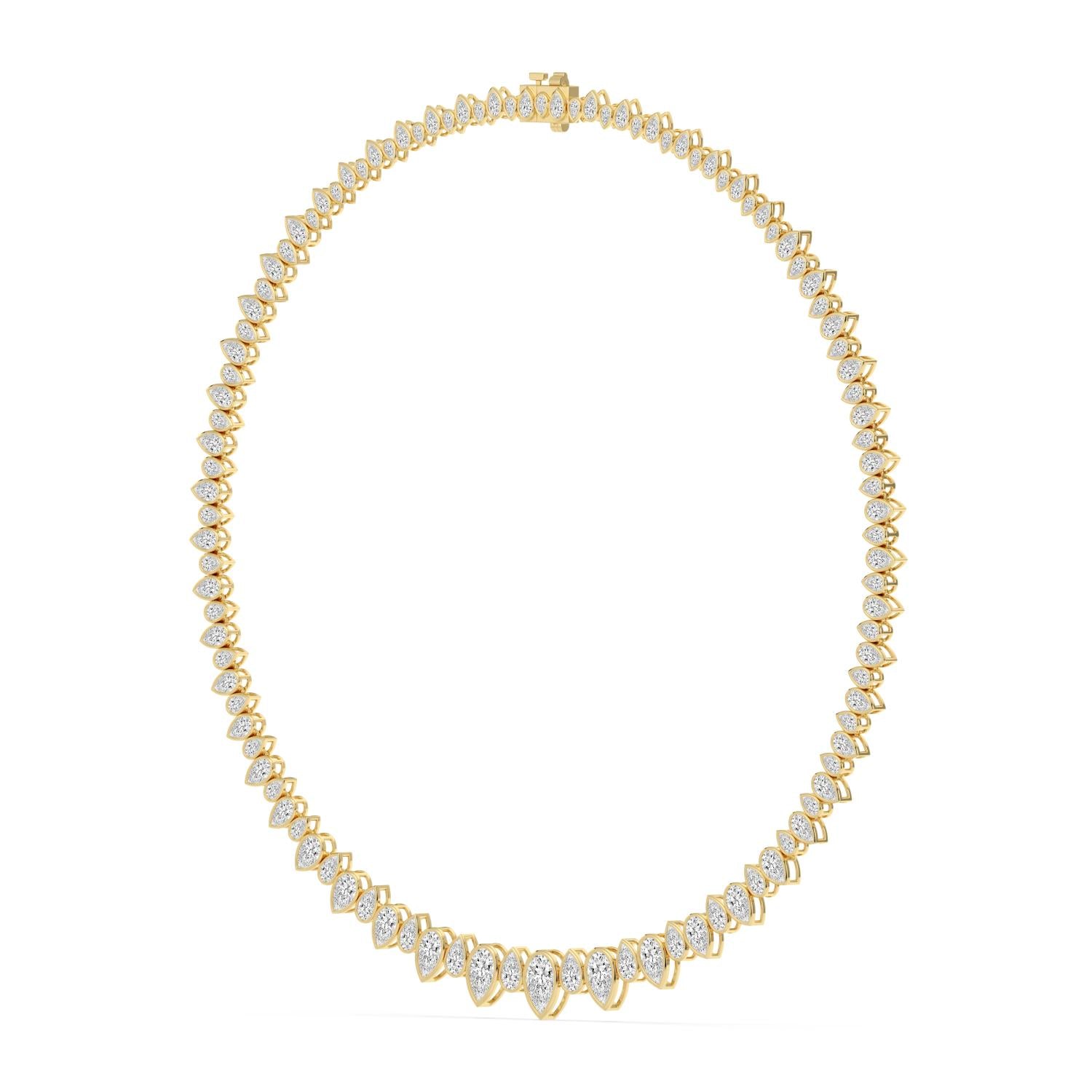 19.26ct Lab Diamond Tennis Necklace in 9ct Gold - yellow gold product image 3