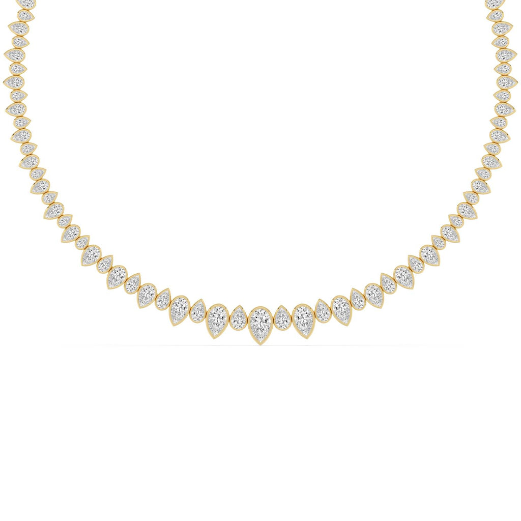 19.26ct Lab Diamond Tennis Necklace in 9ct Gold - yellow gold product image 4