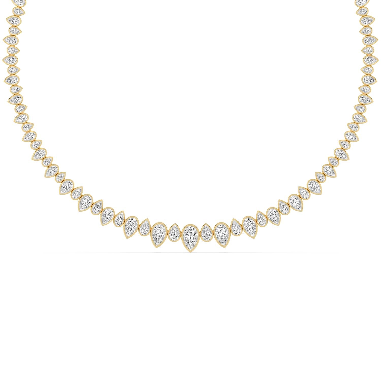 19.26ct Lab Diamond Tennis Necklace in 9ct Gold - yellow gold product image 4