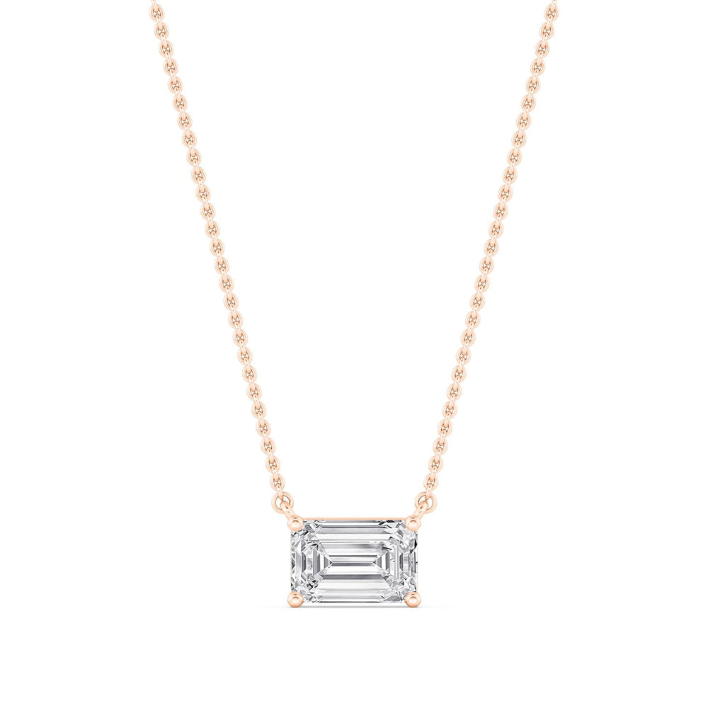 Sienna Emerald Diamond Pendant in 9K Rose Gold - product image 3