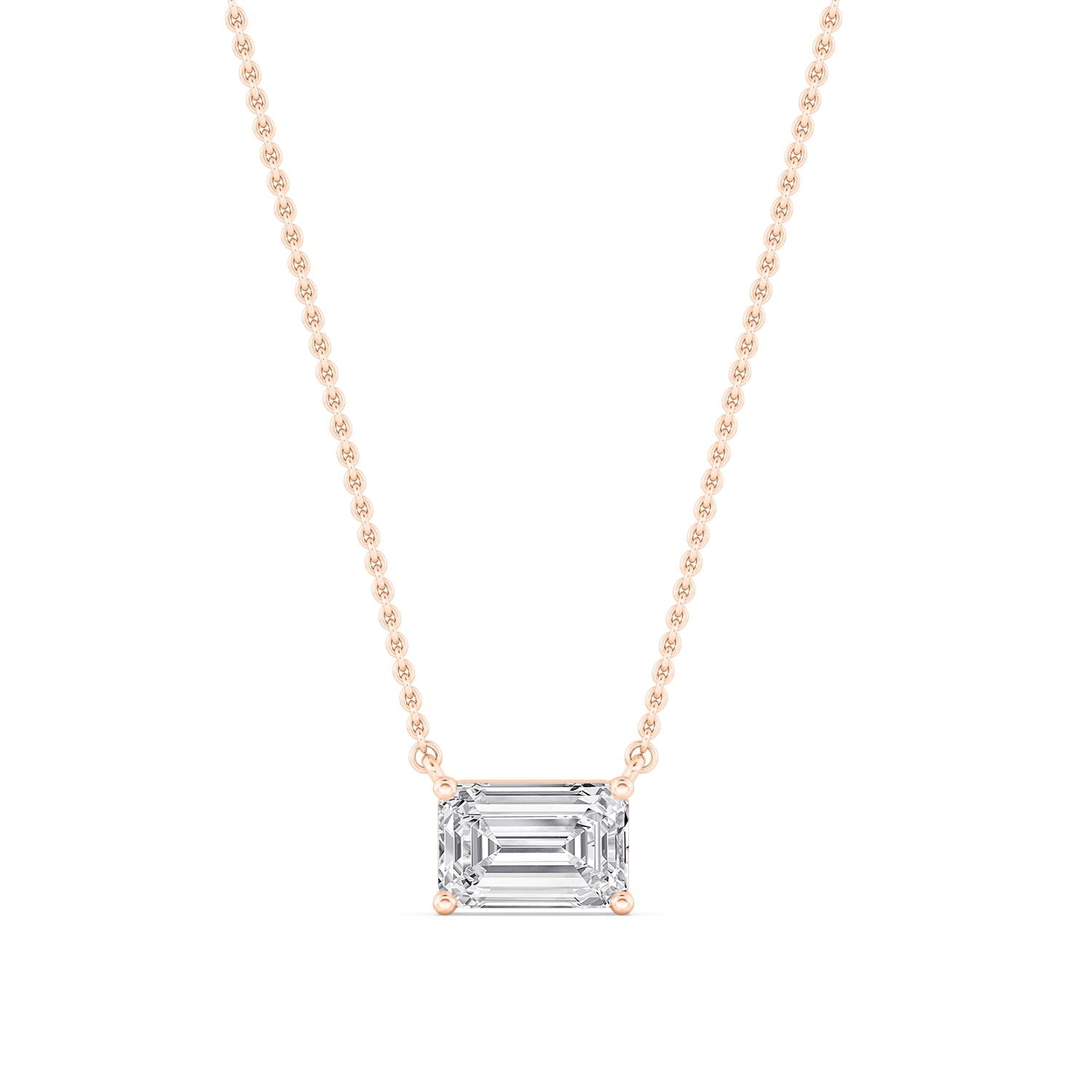 Sienna Emerald Diamond Pendant in 9K Rose Gold - product image 3