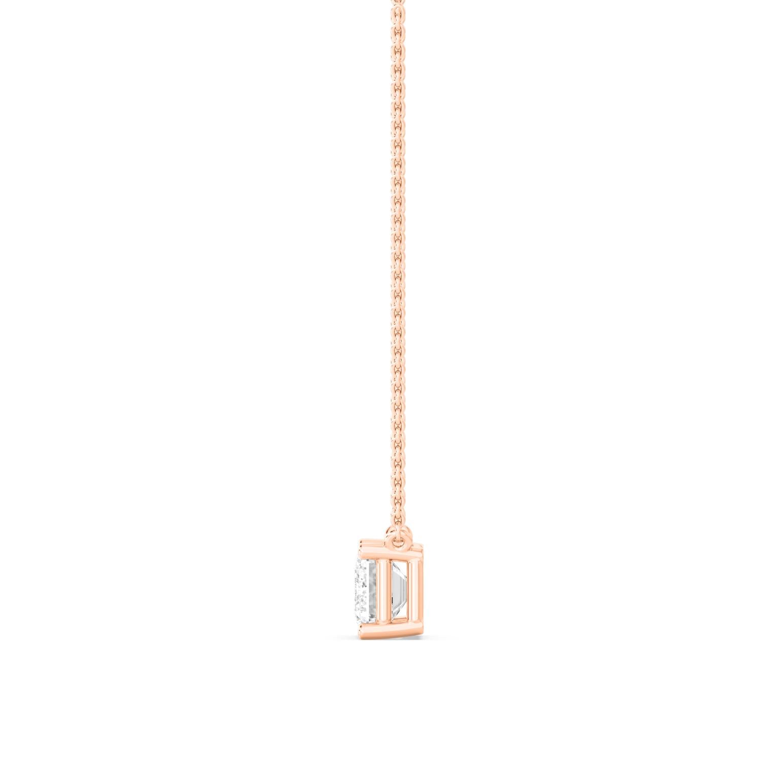 Sienna Emerald Pendant - rose gold - side/angle view