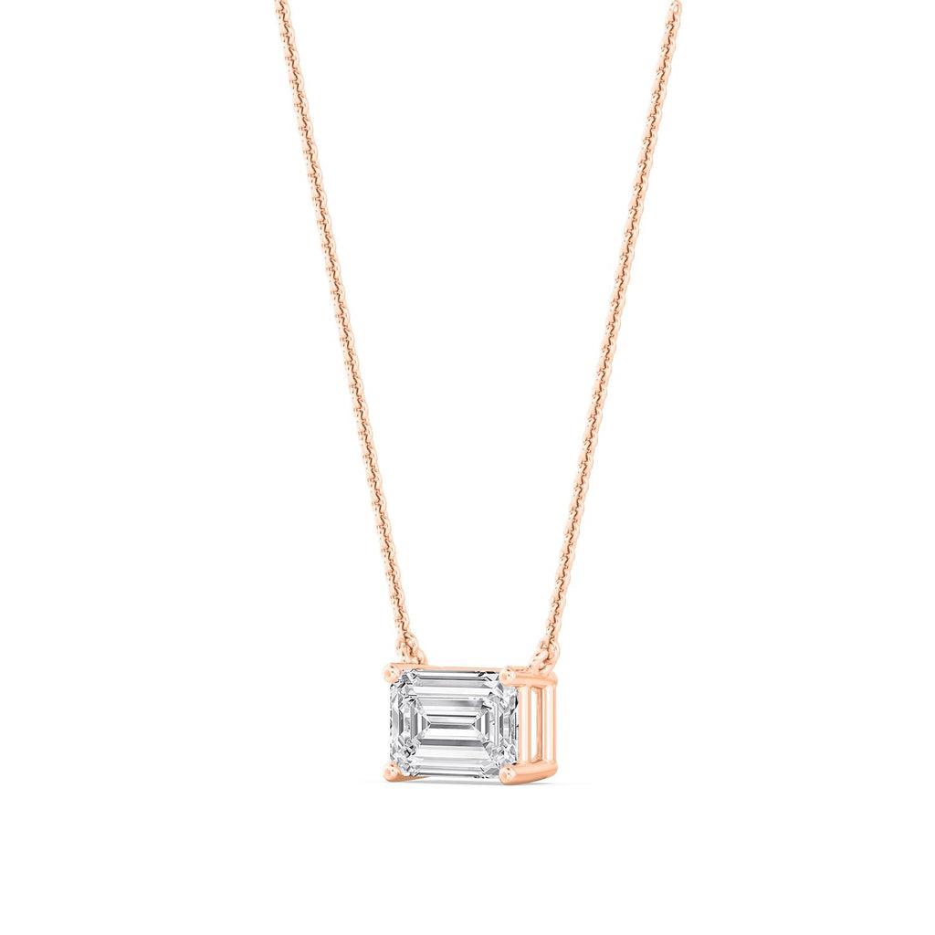 Sienna Emerald Diamond Pendant - rose gold product image 4