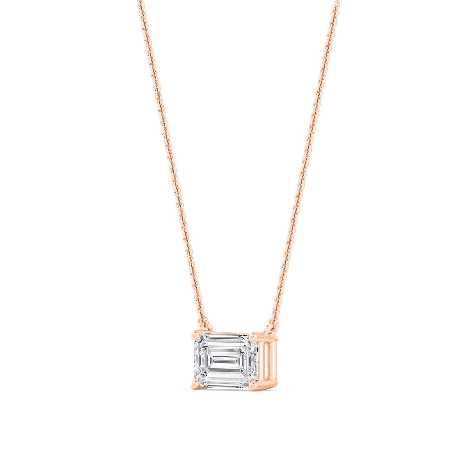 Sienna Emerald Diamond Pendant - rose gold product image 4