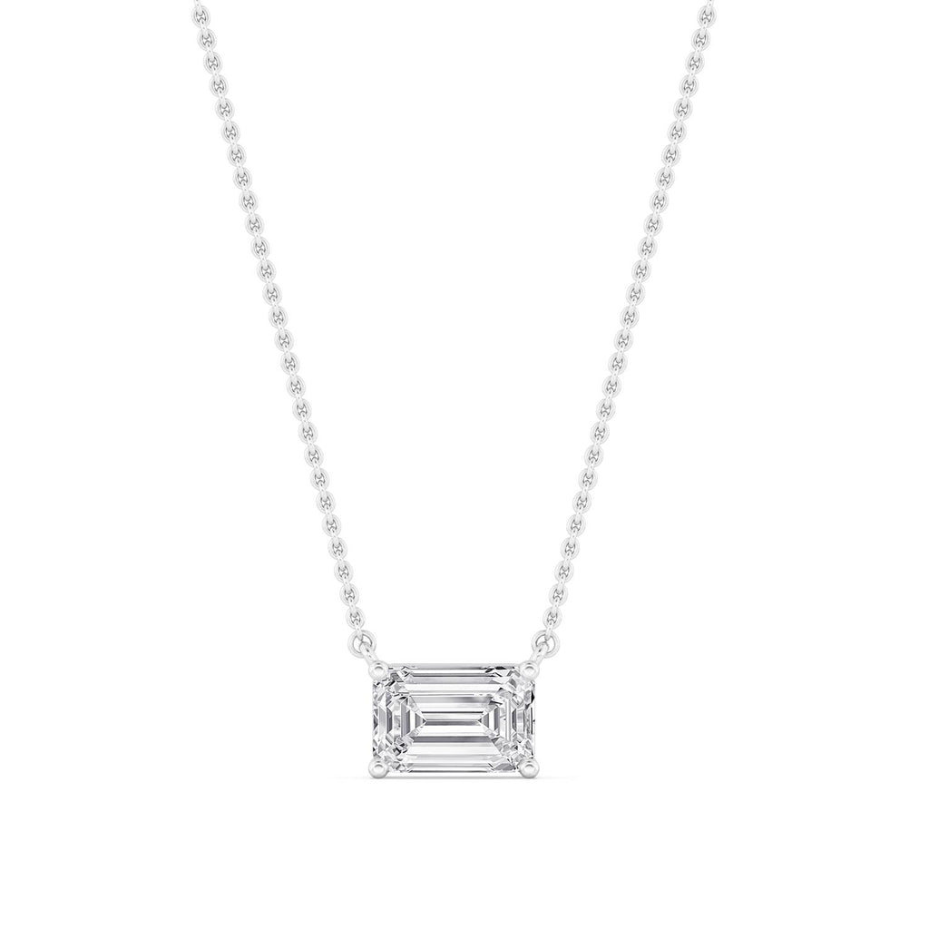 Sienna Emerald Diamond Pendant in 9K White Gold - product image 2