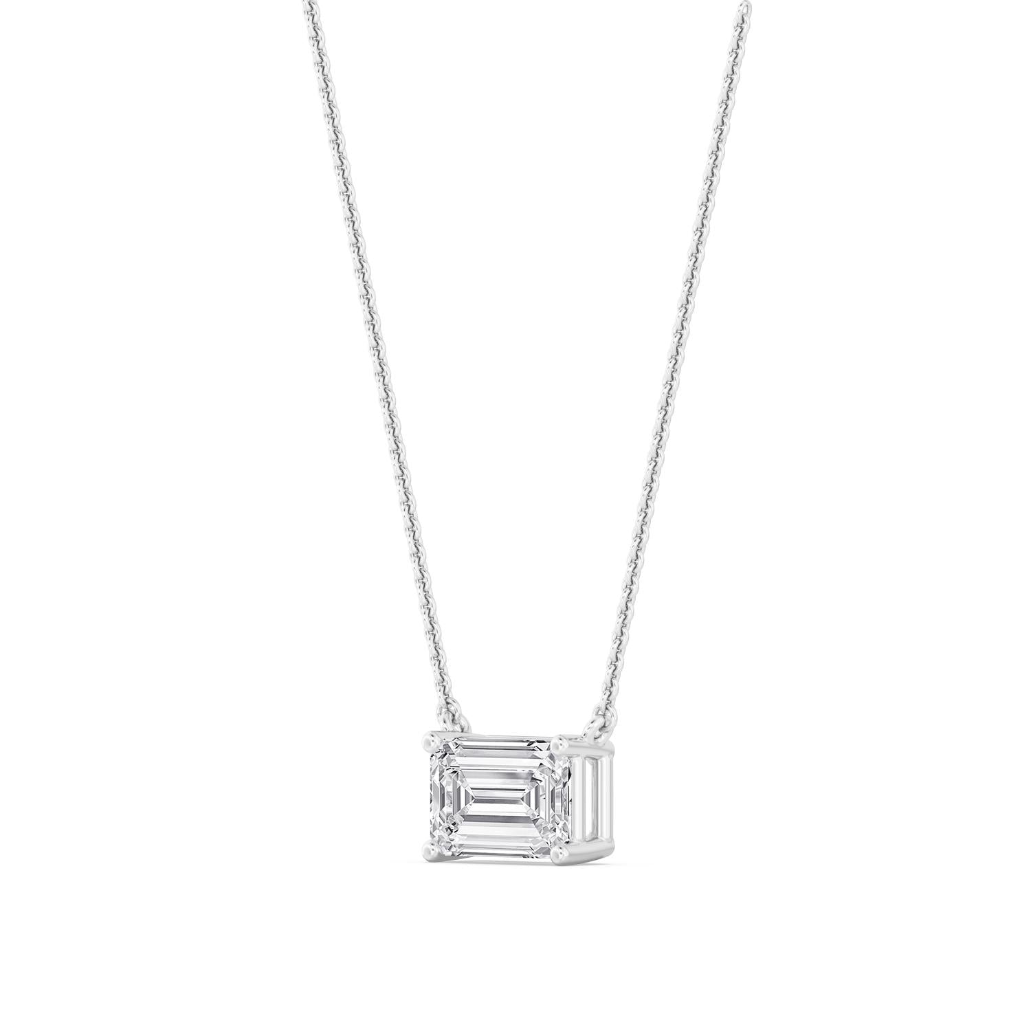 Sienna Emerald Diamond Pendant - white gold product image 4