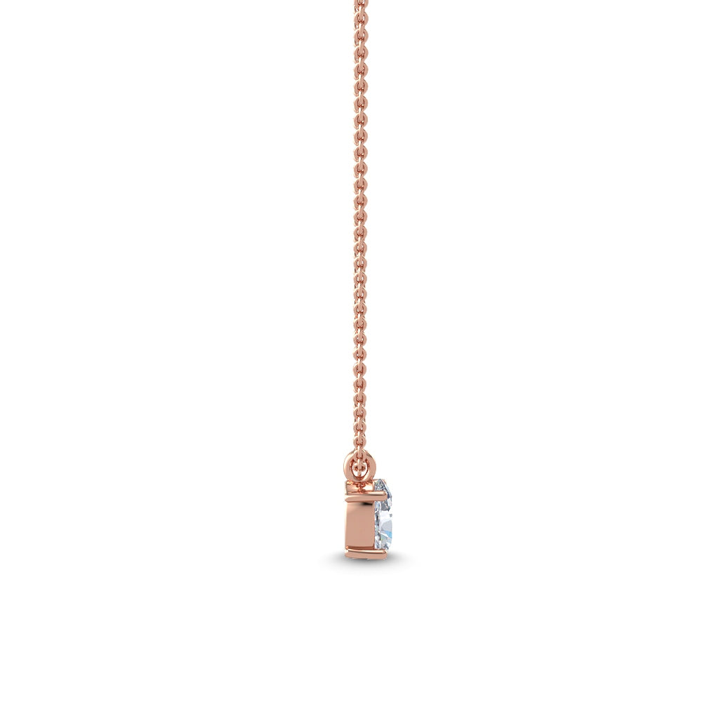 Stella Oval Necklace - rose gold - side/angle view