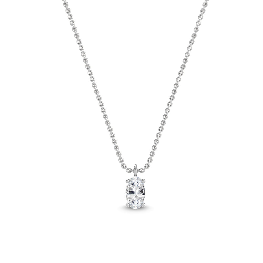 1.00ct Oval Lab Diamond Pendant - image 1