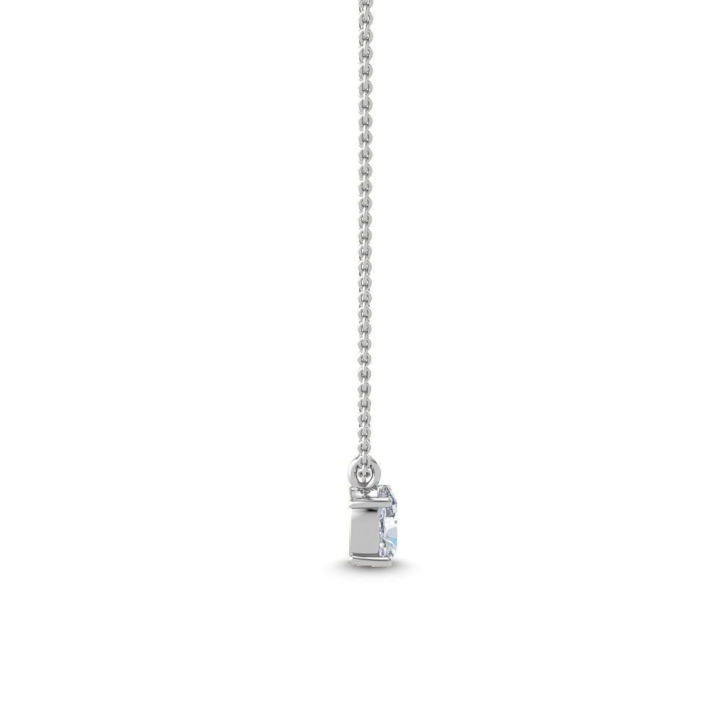 Stella Oval Necklace - white gold - side/angle view