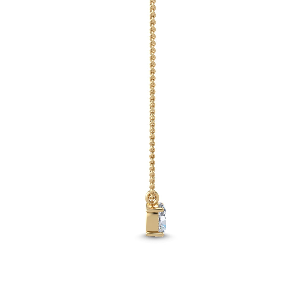 Stella Oval Necklace - yellow gold - side/angle view