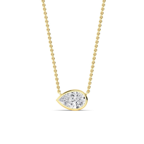 1.08 Pear Necklace yellow gold