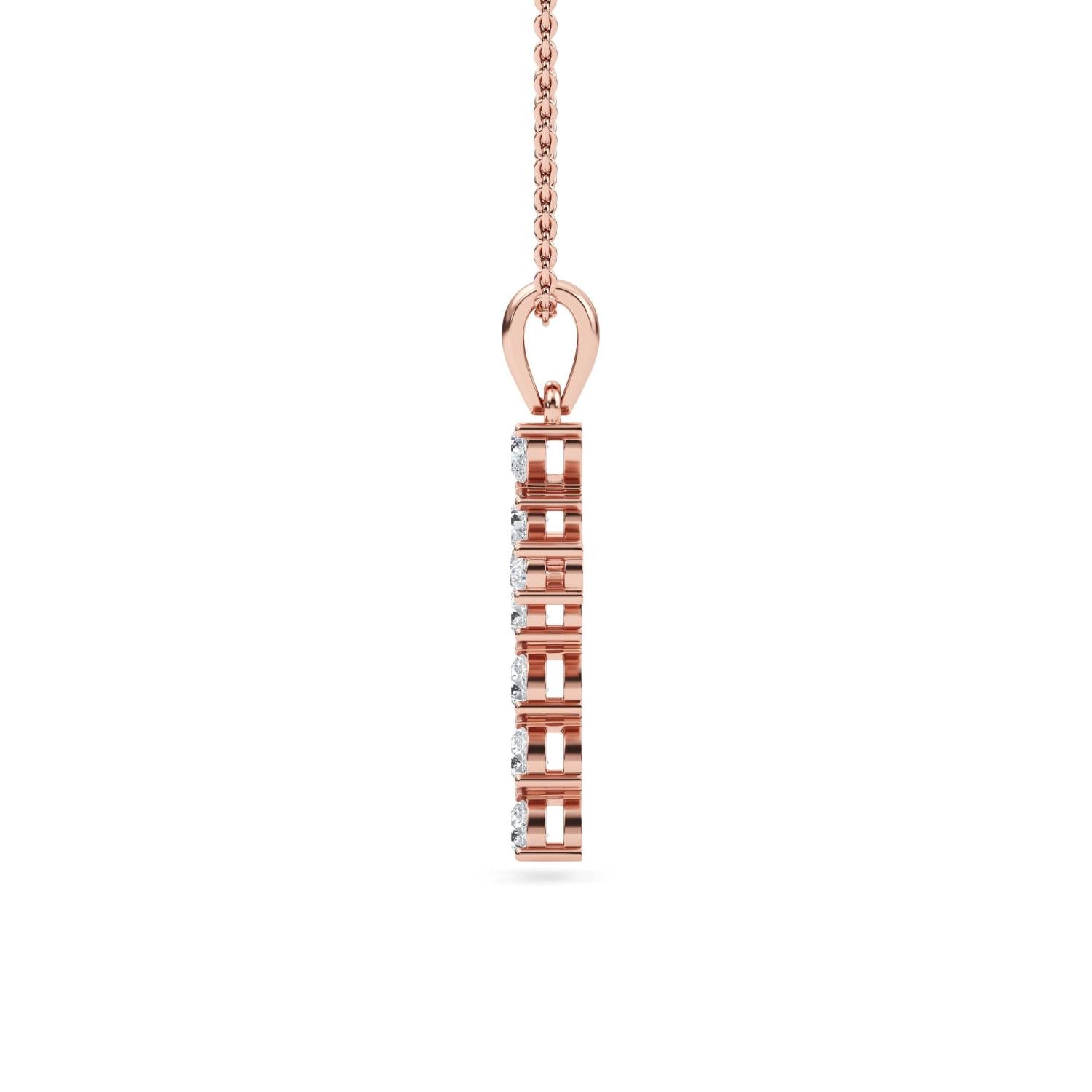 Belle Pendant - rose gold - side/angle view