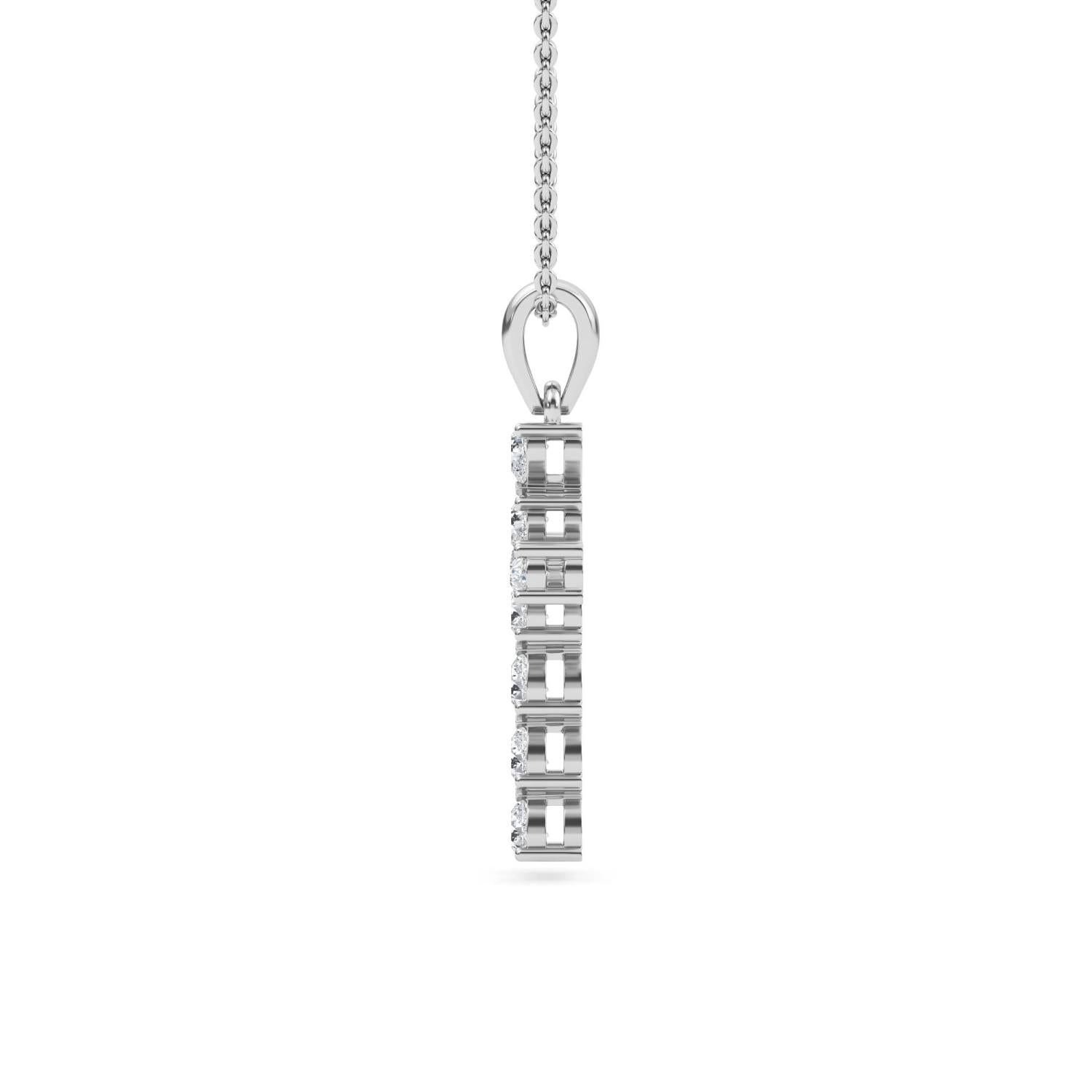 Belle Pendant - white gold - side/angle view