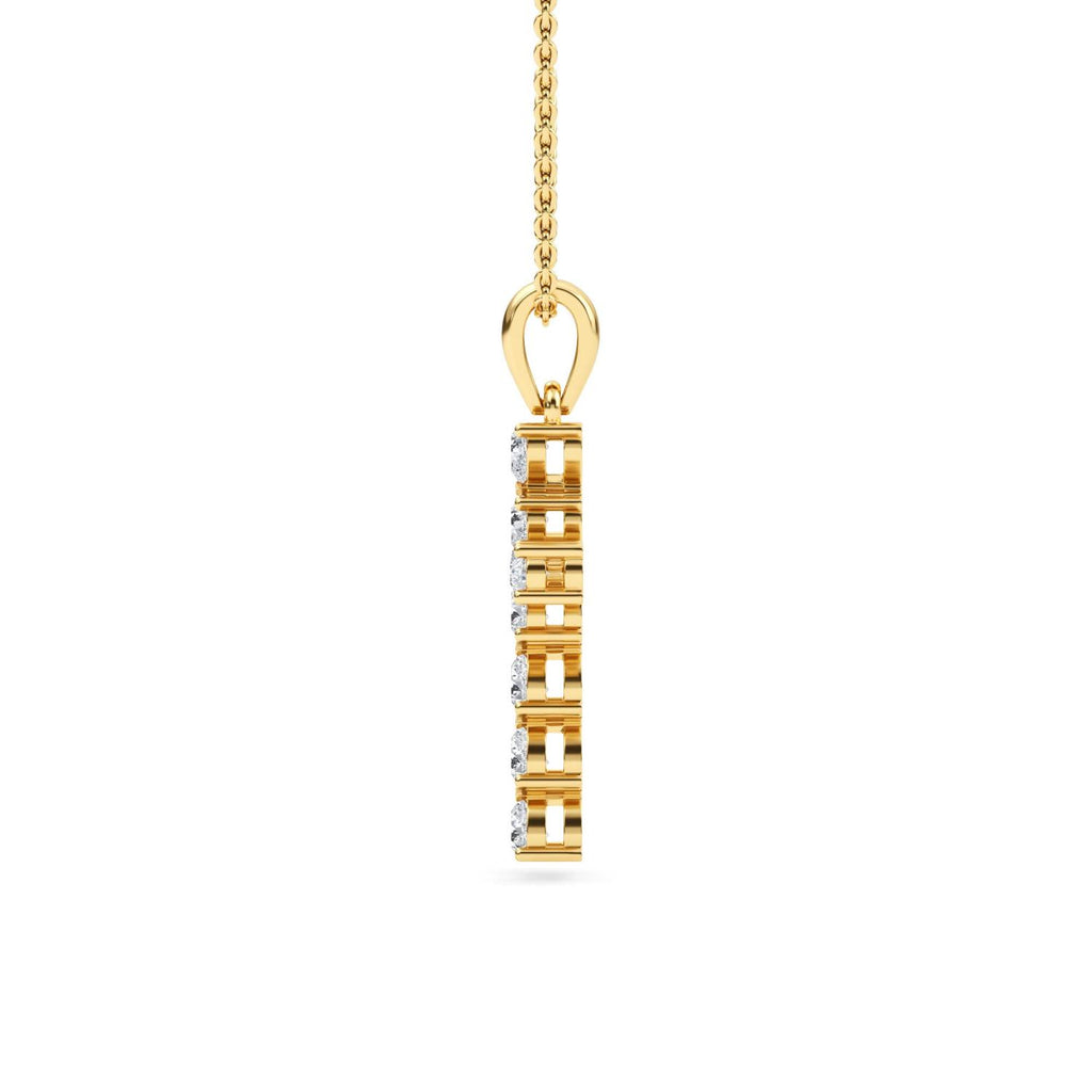Belle Pendant - yellow gold - side/angle view