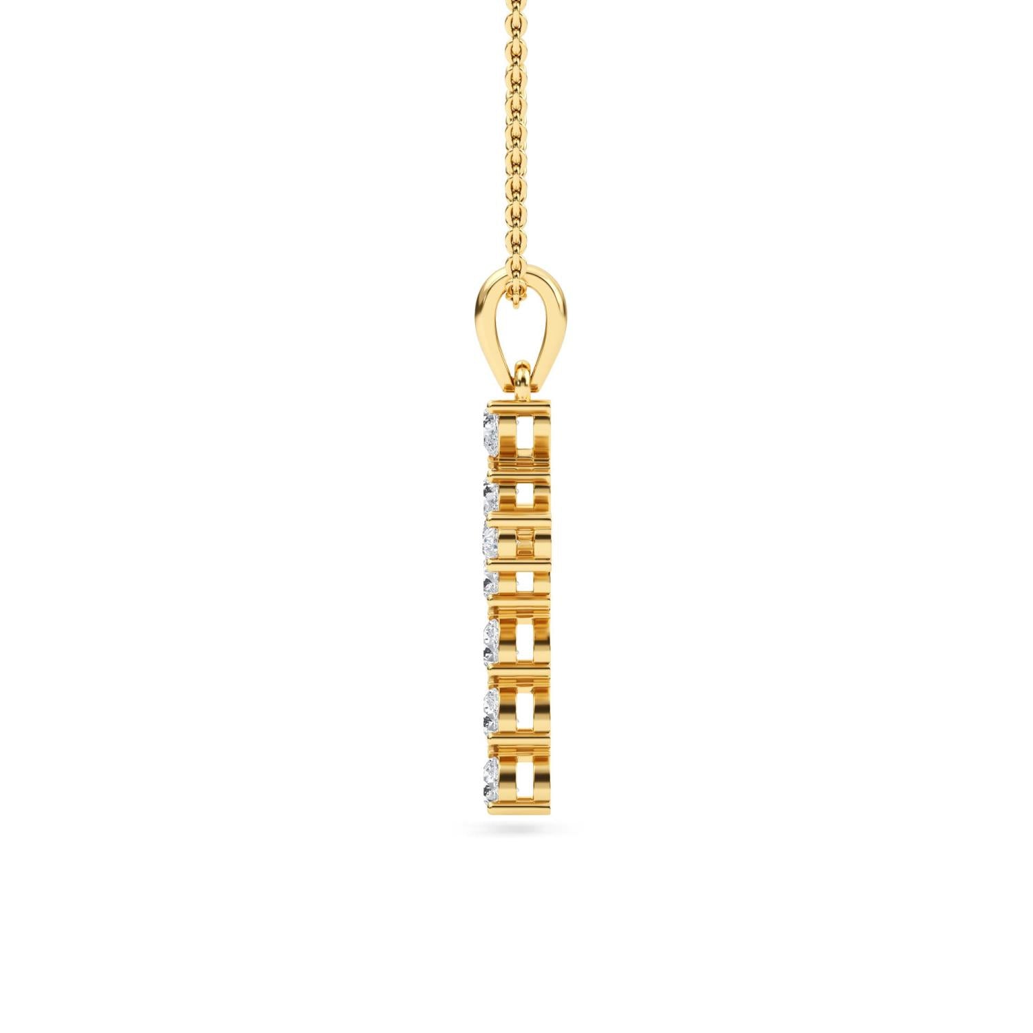 Belle Pendant - yellow gold - side/angle view