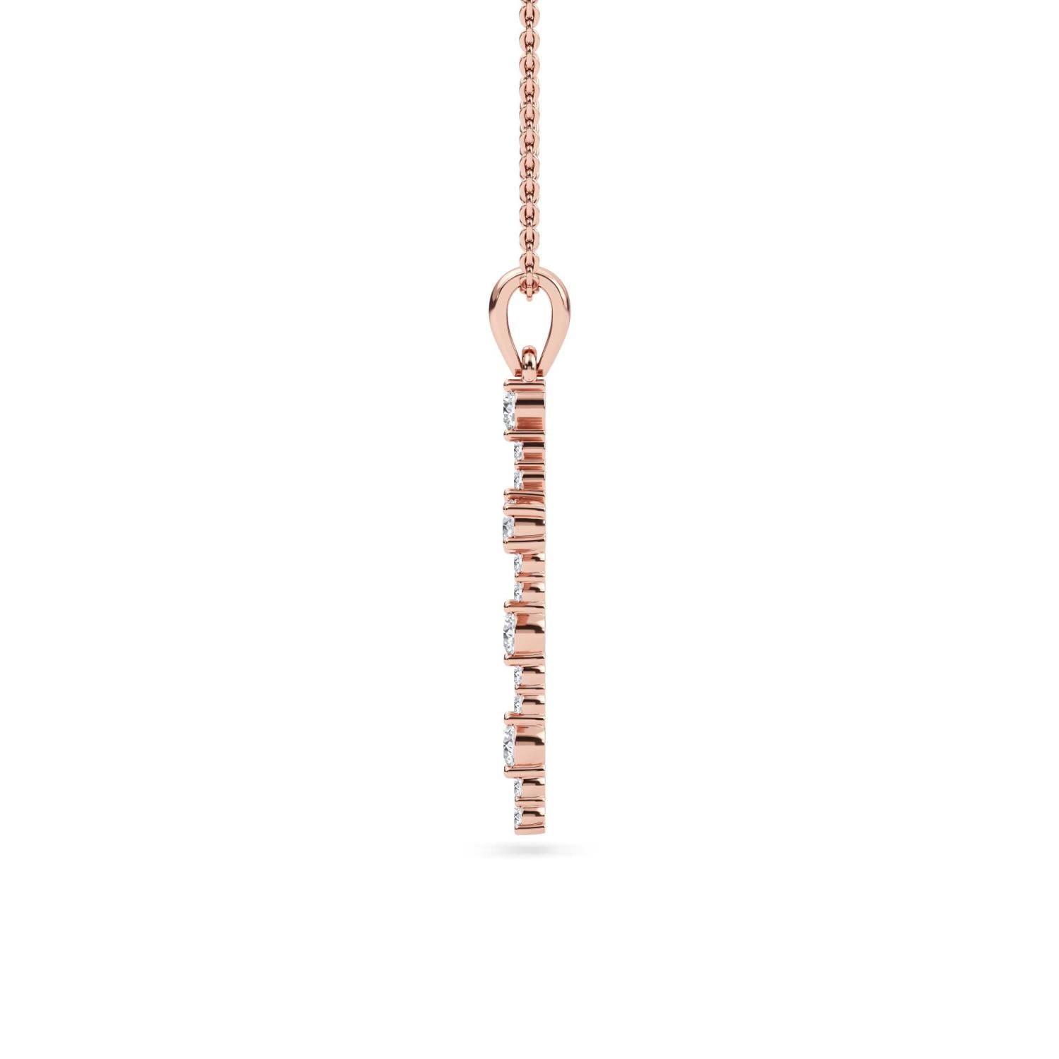 Florence Pendant - rose gold - side/angle view