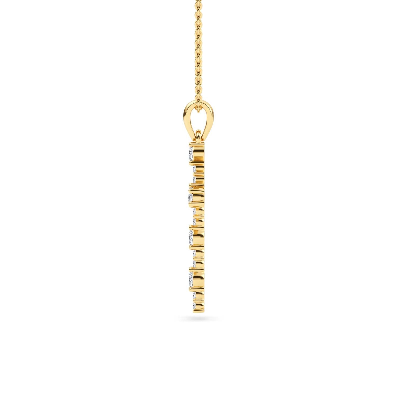 Florence Pendant - yellow gold - side/angle view