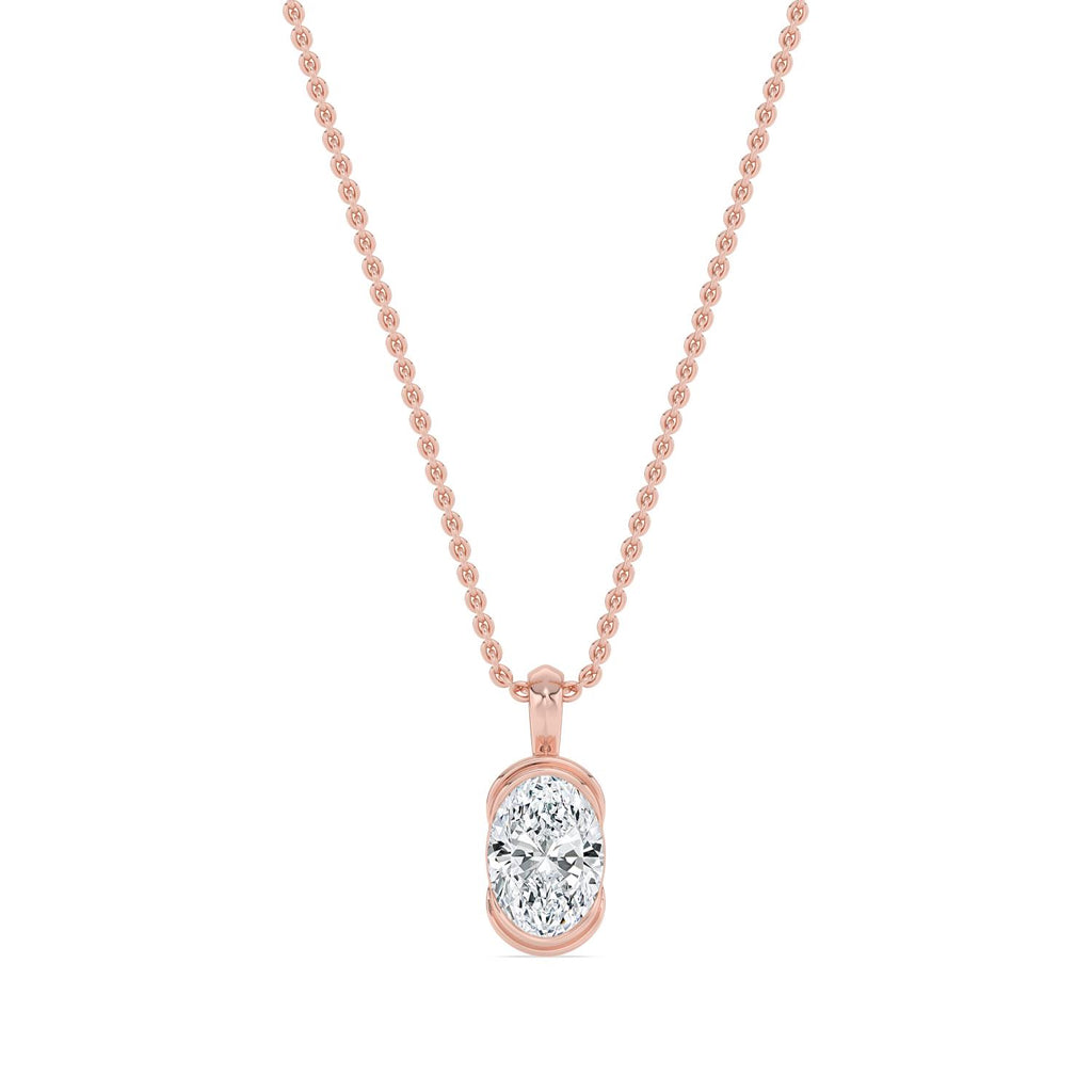 1.00ct Oval Lab Diamond Pendant - rose gold product image 1