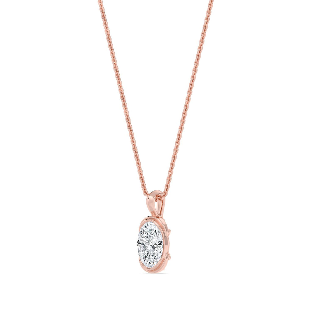 1.00ct Oval Lab Diamond Pendant - rose gold product image 4