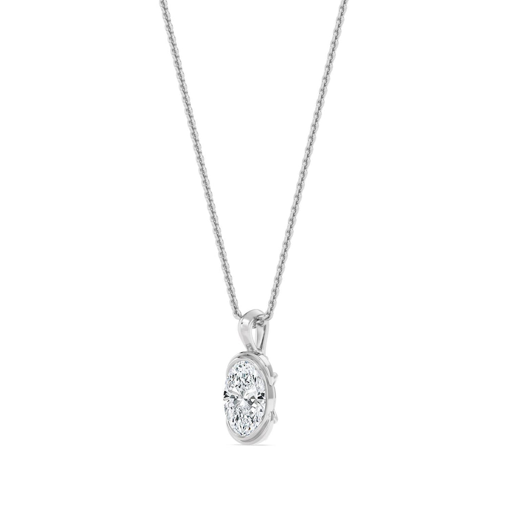 1.00ct Oval Lab Diamond Pendant - white gold product image 4