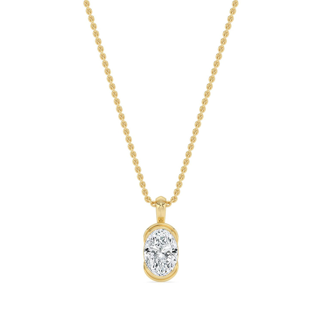 1.00ct Oval Lab Diamond Pendant in Yellow Gold - product image 1