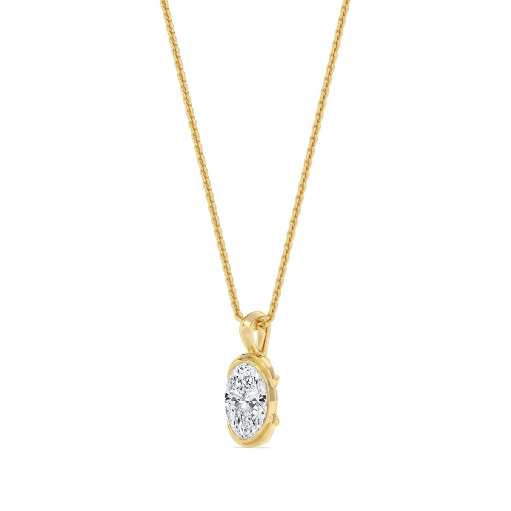 1.00ct Oval Lab Diamond Pendant - yellow gold product image 4
