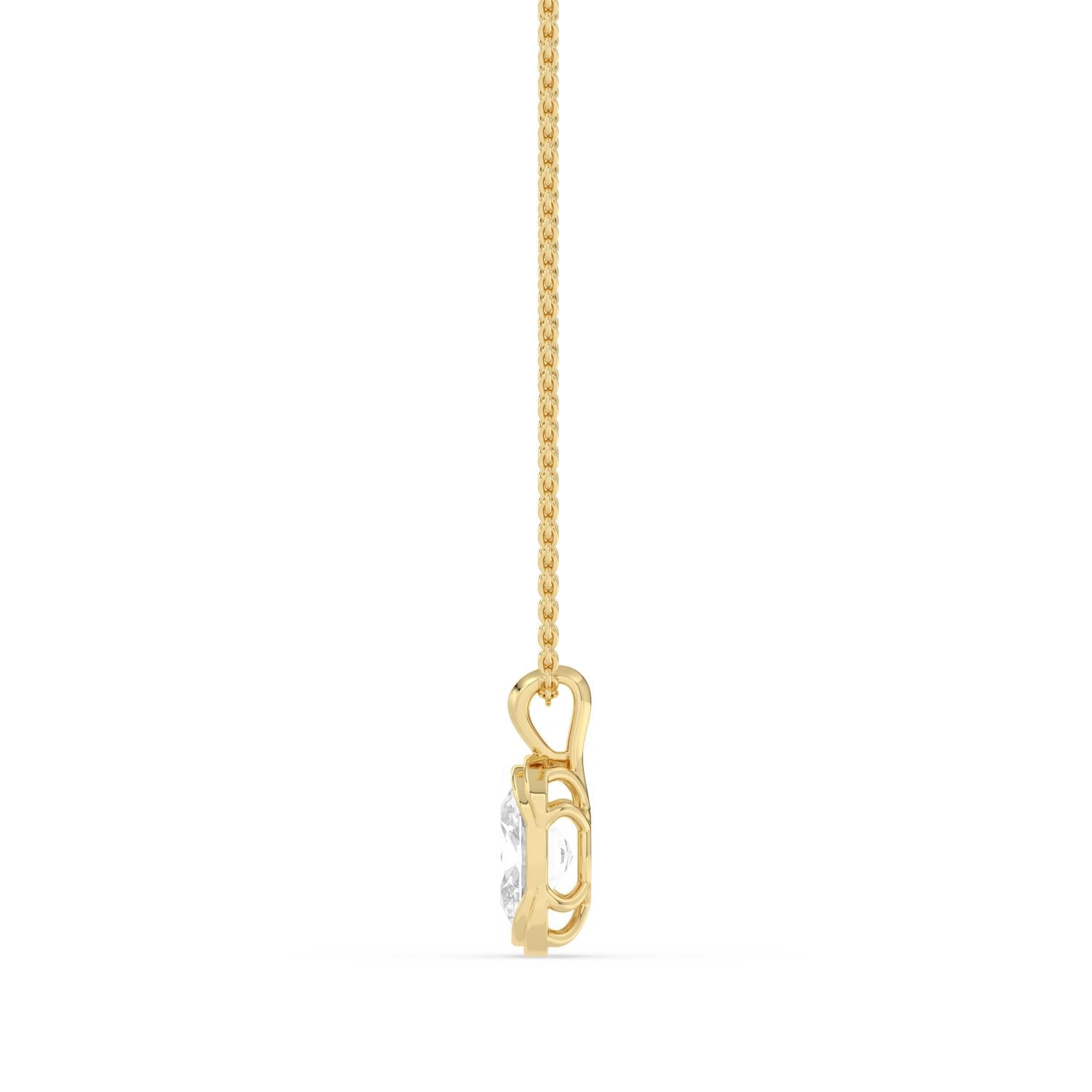 1.00ct Oval Lab Diamond Pendant - yellow gold product image 5