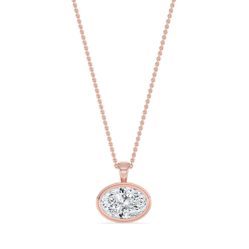 2.00ct Oval Lab Diamond Pendant in 10ct Gold - rose gold product image 1