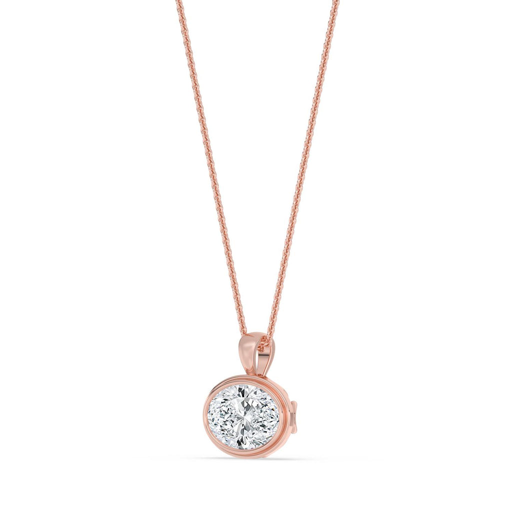 2.00ct Oval Lab Diamond Pendant in 10ct Gold - rose gold product image 4